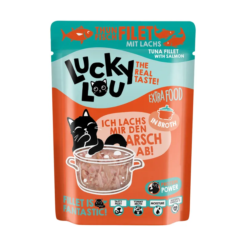 Lucky Lou Extra Food Thunfisch & Lachs in Broth Pouchbeutel 70 g Jetzt Kaufen